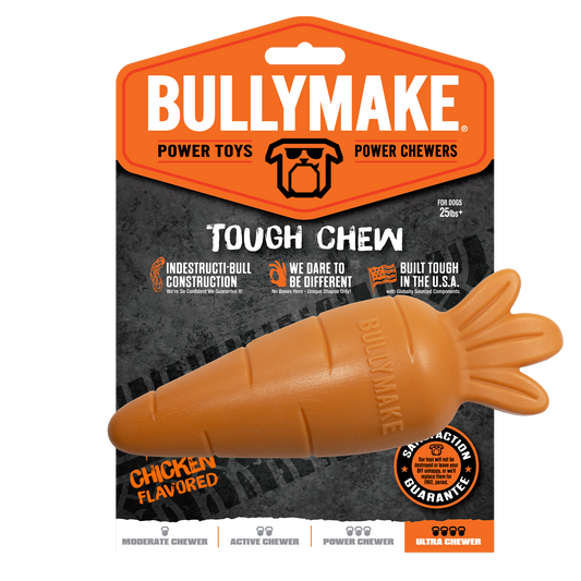 Bullymake Orange Carrot Chicken Flavor Nylon Chew Toy