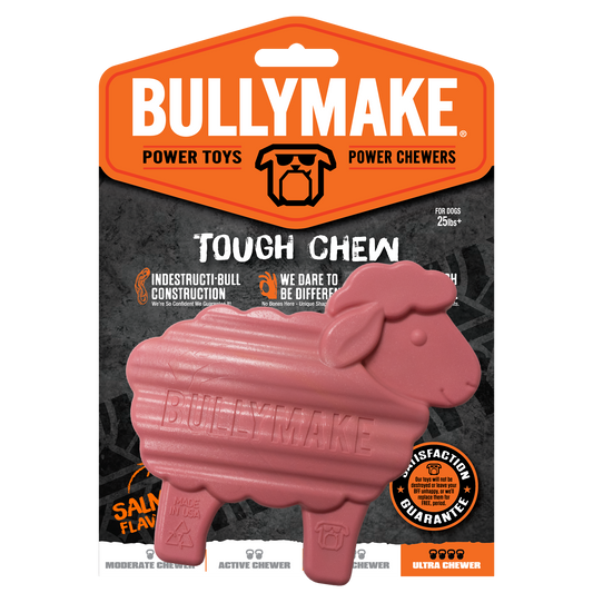 Bullymake Pink Sheep Salmon Flavor Nylon Chew Toy